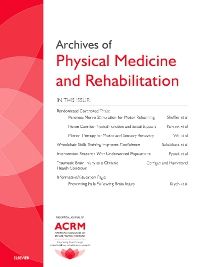 Archives of Physical Medicine and Rehabilitation