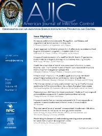 American Journal of Infection Control