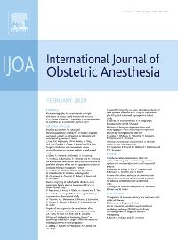 International Journal of Obstetric Anesthesia