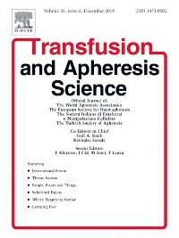 Transfusion and Apheresis Science
